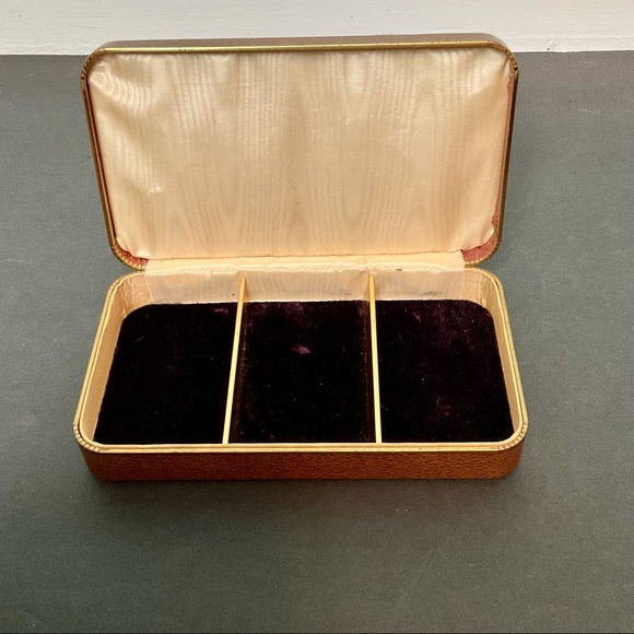 Vintage Mid Century Modern Farrington Texol Jewelry Box Brown - Picture 2 of 10